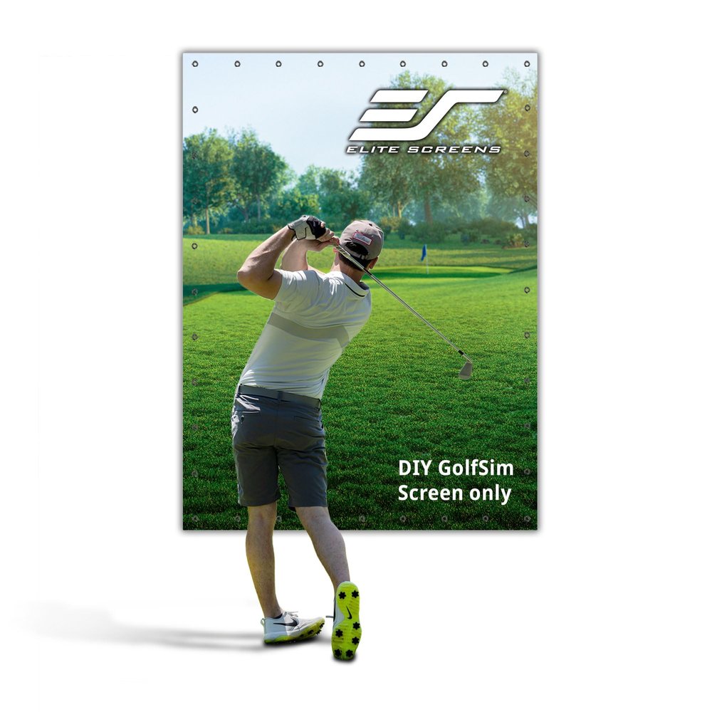 Elite Screens GolfSim DIY 10'x8' Golf Simulator Impact Screen  Indoor Golf Hitting Screen with Grommets, Multi-Sport Ready, Folded Packing for Home Training (DIY10X8-IPW1145-F)
