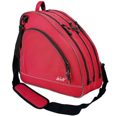 WOLT Ice Skate Bag - Inline Roller Skate Bag with Adjustable Shoulder Strap for Both Youth and Adults.red