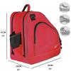 WOLT Ice Skate Bag - Inline Roller Skate Bag with Adjustable Shoulder Strap for Both Youth and Adults.red view 2