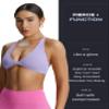 Aoxjox Women's Workout Sports Bras Fitness Metamorph Sienna Twist Bra Yoga Crop Tank (Purple Heather, Medium) view 3