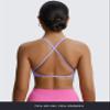 Aoxjox Women's Workout Sports Bras Fitness Metamorph Sienna Twist Bra Yoga Crop Tank (Purple Heather, Medium) view 4