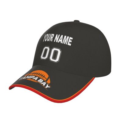 Tampa Bay Cap Custom Any Name and Number Adjustable Football Hat Personalized Gift for Dad Men Women Youth Sports Fans