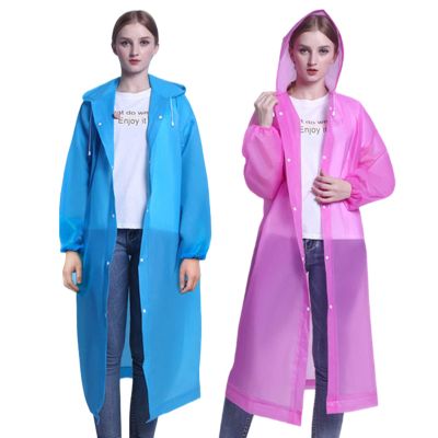 YUNLOVXEE Rain Poncho Raincoats for Adult Reusable - 2-5 Pack EVA Waterproof Rain Coat with Hood, Rain Gear for Men Women (Blue+Pink)