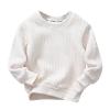 Toddler Children Kids Baby Boys Girls Solid Round Collar Knitted Thick Sweater Pullover Boys Hoodies (Beige, 5-6 Years) view 1
