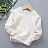 Toddler Children Kids Baby Boys Girls Solid Round Collar Knitted Thick Sweater Pullover Boys Hoodies (Beige, 5-6 Years) view 3