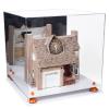Better Display Cases Acrylic Versatile Display Case - Large Square Box with Mirror Case, Orange Risers and White Base 15.5" x 15.5" x 15.5" (A118) view 1