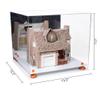 Better Display Cases Acrylic Versatile Display Case - Large Square Box with Mirror Case, Orange Risers and White Base 15.5" x 15.5" x 15.5" (A118) view 2
