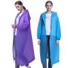 YUNLOVXEE Rain Poncho Raincoats for Adult Reusable - 2-5 Pack EVA Waterproof Rain Coat with Hood, Rain Gear for Men Women (Blue+Purple) view 1