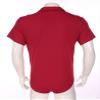 Daenrui Men's One Piece Turn-Down Collar Shirt Rompers Bodysuit Short Sleeve Button Crotch Underwear Red 4X-Large view 4