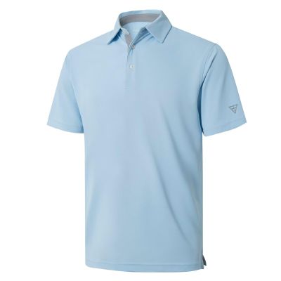 M MAELREG Mens Pique Polo Shirts Short Sleeve Performance Moisture Wicking Quick Dry Casual Golf Shirts for Men Sky Blue