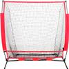 BBBuy 5' X 5 ' Portable Baseball Net Softball Outdoor Sports Training Net w/Carry Bag,Metal Frame Ground Stakes, for Batting Hitting and Pitching Practice for All Skill Levels + Foldable Ball Caddy view 2