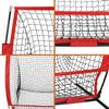BBBuy 5' X 5 ' Portable Baseball Net Softball Outdoor Sports Training Net w/Carry Bag,Metal Frame Ground Stakes, for Batting Hitting and Pitching Practice for All Skill Levels + Foldable Ball Caddy view 3