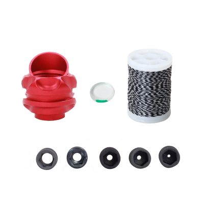 SOPOGER Archery 37/45 Hooed Degree Peep Sight Kit 6X 8X Clarifier and 5 Size Aperture Inner Core Lens Bow Hunting Accessory Peep Sight for Compound Bow with Bow Serving String (Red, 45 Degree 4X/6X)