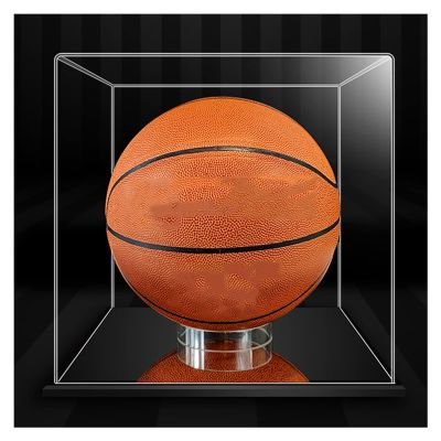WIGING Display Case for Collectibles, Acrylic Dustproof Organizer Box, All-in-one Countertop Box with Ball Rest for Football, Basketball, Volleyball (Color : B)