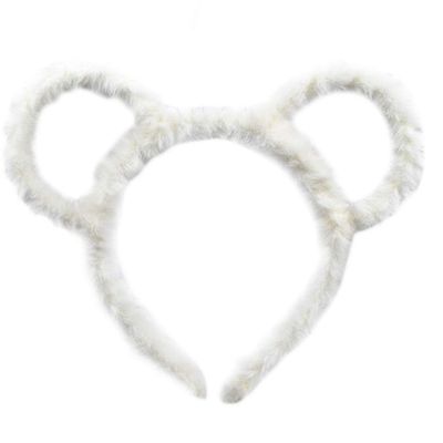 KUFptva Cat Ears Headband for Women Mouse Ears Headband Plush Hairband Animal Head Wear for Party Cosplay Makeup Hair Accessories