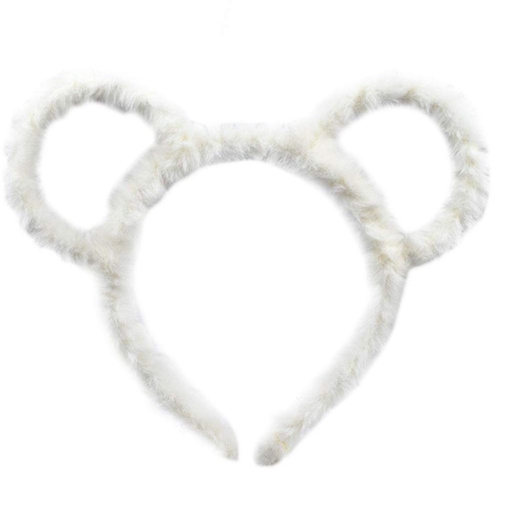 KUFptva Cat Ears Headband for Women Mouse Ears Headband Plush Hairband Animal Head Wear for Party Cosplay Makeup Hair Accessories