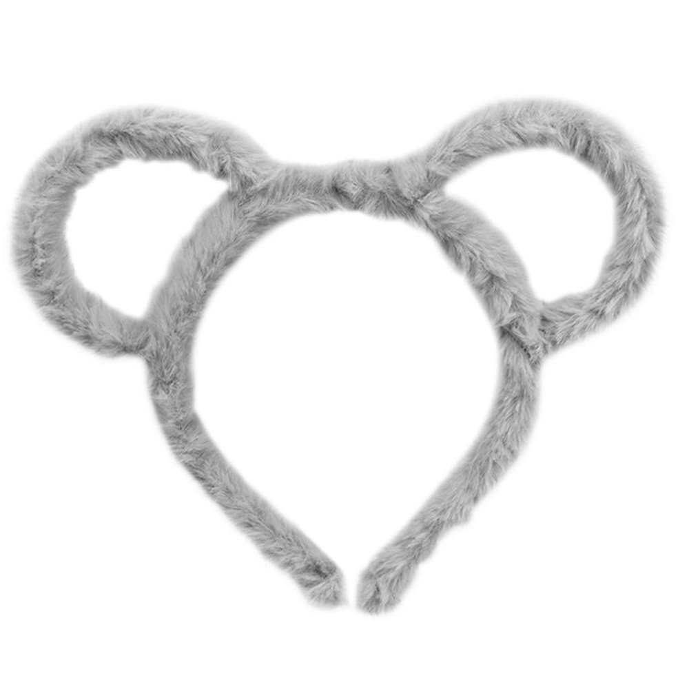 KUFptva Cat Ears Headband for Women Mouse Ears Headband Plush Hairband Animal Head Wear for Party Cosplay Makeup Hair Accessories