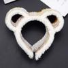 KUFptva Cat Ears Headband for Women Mouse Ears Headband Plush Hairband Animal Head Wear for Party Cosplay Makeup Hair Accessories view 3
