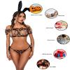 Avidlove Bra and Panty Set Ruffle Lingerie Set Mesh Babydoll Chemise Black Daisy XX-Large view 2