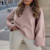 ANRABESS Women's Oversized Sweaters 2025 Long Sleeve Fuzzy Knit Casual Chunky Pullover Sweater Fall Outfits Clothes Gray Purple X-Large view 2