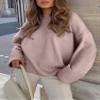 ANRABESS Women's Oversized Sweaters 2025 Long Sleeve Fuzzy Knit Casual Chunky Pullover Sweater Fall Outfits Clothes Gray Purple X-Large view 3