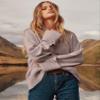 ANRABESS Women's Oversized Sweaters 2025 Long Sleeve Fuzzy Knit Casual Chunky Pullover Sweater Fall Outfits Clothes Gray Purple X-Large view 4