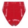YONGHS Womens Shiny Metallic Booty Shorts Wet Look High Waisted Rave Bottoms for Dance Festival Red X-Large view 2