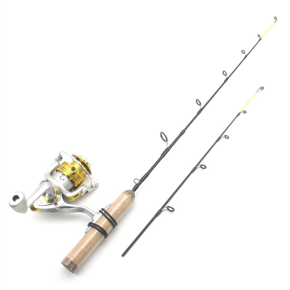 65cm 2Tips Ice Fishing Rod Winter Rod Reel Combos Fishing Reel Set Rod Pole Tackle Carbon Pole Ice Rod with Reel Pikes Fish Pole (Color : Rod and Reel)