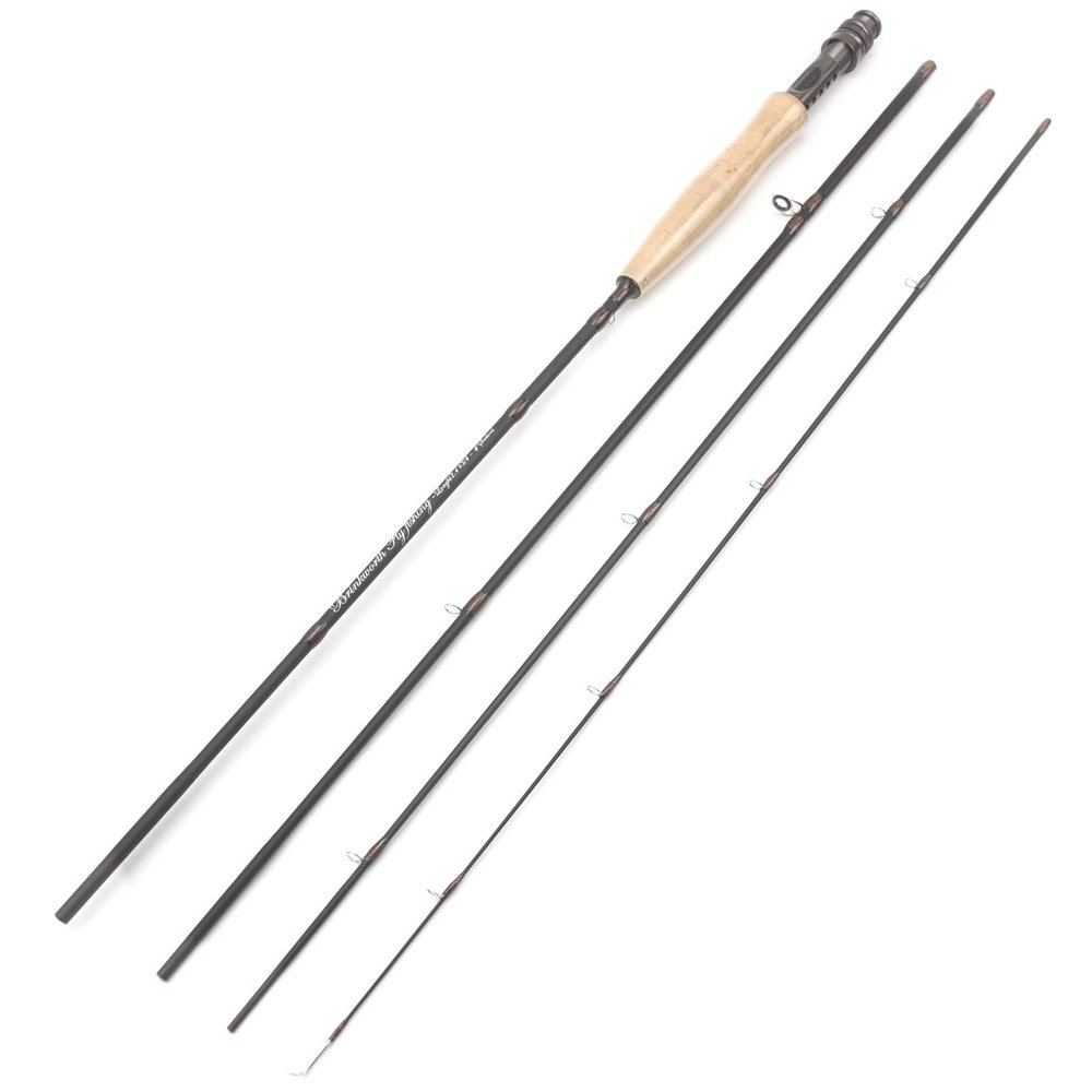 8FT 9FT Fly Fishing Rod Carbon Fiber Cork Handle 4 Section 2.4M 2.7M Lightweight Pikes Fish Trout Pole Lake River Stream Fly Rod Pesca (Color : 2.7M 9FT)