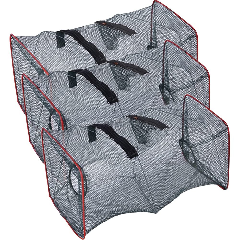 3pcs Collapsible Crab Trap Lobster Net Beach Net Shrimp Trap Minnow Fishing Compact Easy to Carry for Camping Fishing Random