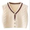 Yimutian Baby Boys Girls V-Neck Knitted Sweater Vest Kids Knit Sweater Vest Sleeveless Pullover Waistcoat Beige 3-4T view 1
