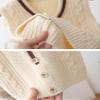 Yimutian Baby Boys Girls V-Neck Knitted Sweater Vest Kids Knit Sweater Vest Sleeveless Pullover Waistcoat Beige 3-4T view 3