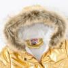 LiiYii Baby Girls Hooded Snowsuit Shiny Metallic Windproof Jacket Coat Thicken Warm Winter Coat Outerwear Gold 11-12 Years view 3