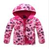 JiaYou Girls Jacket with Hood Lightweight Full-Zip Coat Soft Warm Fleece Outdoor Windbreaker(Flower,7-8 Years) view 1