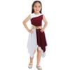 FEESHOW Girls Kids Shiny Sleeveless Asymmetrical Lyrical Dance Dress Ballerina Ballet Dancewear Performance Costumes Red 16 Years view 1