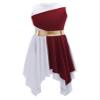 FEESHOW Girls Kids Shiny Sleeveless Asymmetrical Lyrical Dance Dress Ballerina Ballet Dancewear Performance Costumes Red 16 Years view 3