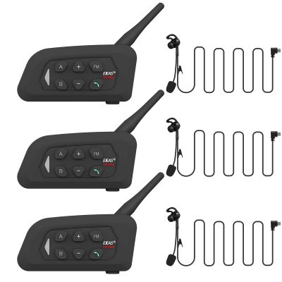 MIMIRACLE Referee Headset, Type C, Referee Communication System with Headset Earphone, Simple Pairing Bluetooth Intercom for Football Soccer Handball -3 Pack