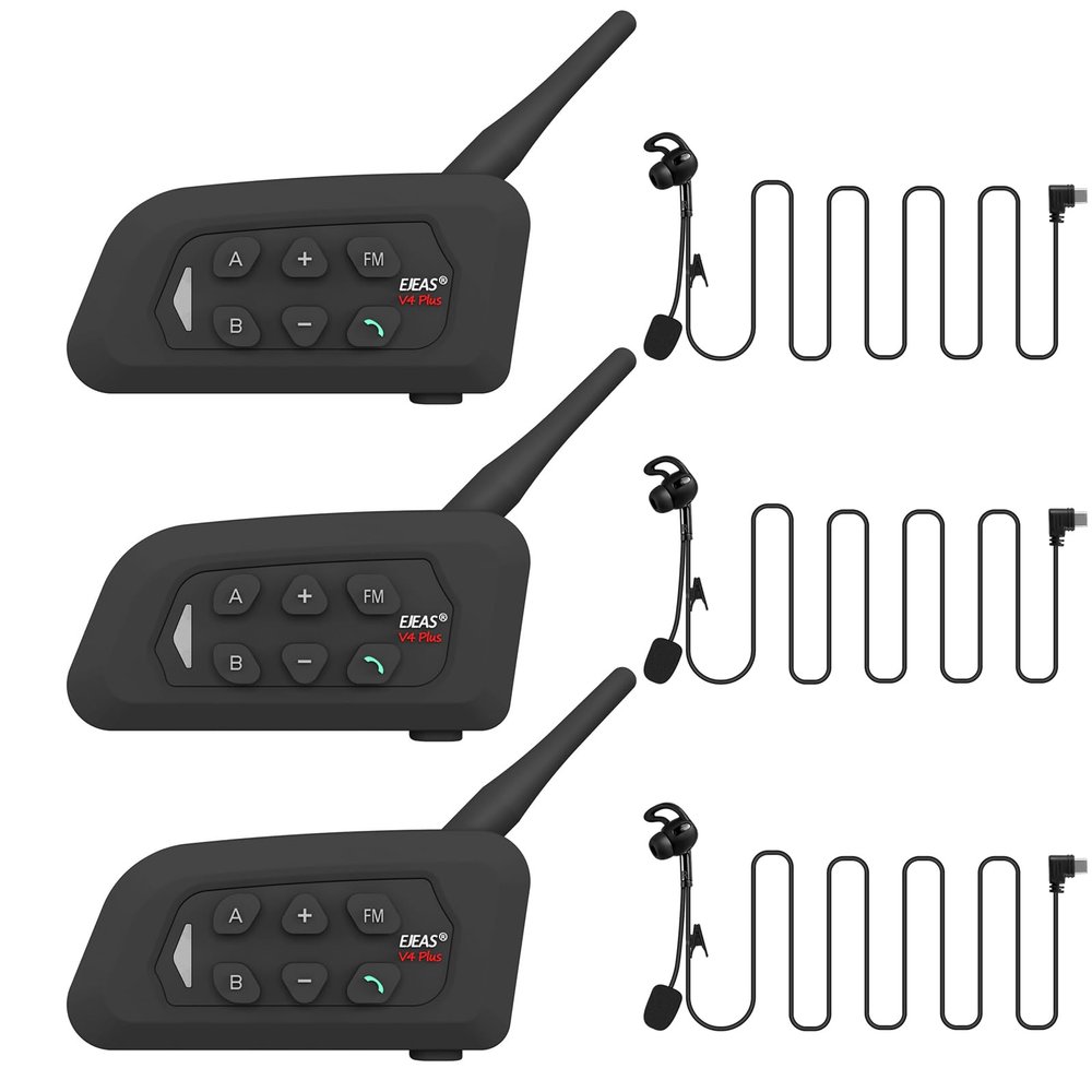 MIMIRACLE Referee Headset, Type C, Referee Communication System with Headset Earphone, Simple Pairing Bluetooth Intercom for Football Soccer Handball -3 Pack