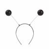 ODASDO Women's Alien Costume Halloween Shiny Metallic Holographic Tube Crop Top Wet Look Stretchy Flared Mini Skater Skirt Martian Antenna Headband Party Rave Dance Outfit Clubwear Black Tube L view 4