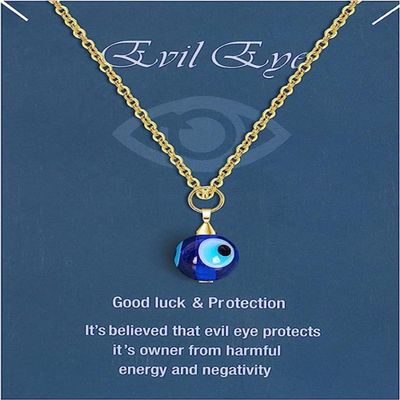 Blingsoul Evil Eye Necklace for Women - Ojo Turco Dainty Jewelry for Evil Eye Protection Hypoallergenic Necklaces for Women | Gold Evil Eye Necklace