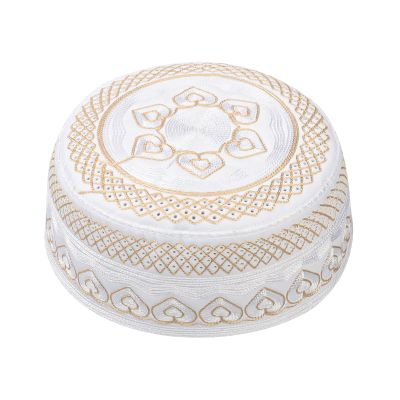 Men's Embroidered Kufi Muslim Prayer Hat Islam Religious Skull Cap Young Boys Breathable Arabic Messianic Praying Headwear Summer Sun Hat Beanie Ramadan Eid Caps