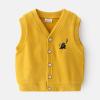 Toddler Baby Boys Girls Sleeveless Jacket Vest Winter Cartoon Fashion Coats Hoodless Vest Outer (Yellow, 18-24 Months) view 2