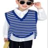 Yimutian Kids V-Neck Sleeveless Sweater Vest Boys Waistcoat Knit Sweater Vest for Spring Autumn Winter Blue 4-5T view 1