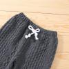 Toddler Boys Girls Clothes Long Sleeve Knit Hooded Sweatshirt Tops Solid Pants Trousers 2PCS Winter (Grey, 2-3 Years) view 2