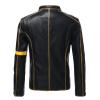 Maiyifu-GJ Men's Vintage Distressed Biker Leather Jacket Retro Slim Fit Motorcycle Biker Jacket Casual Zip Up Bomber Coat (Black,X-Large) view 2