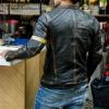 Maiyifu-GJ Men's Vintage Distressed Biker Leather Jacket Retro Slim Fit Motorcycle Biker Jacket Casual Zip Up Bomber Coat (Black,3X-Large) view 4