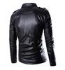 Maiyifu-GJ Leather Motorcycle Jackets for Men Faux PU Leather Lapel Moto Jacket Vintage Asymmetric Zip Up Belt Biker Coat (Black,Medium) view 4