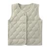 Boys Girls Cotton Vest Kids Fleece Vest Coat Autumn Winter Sleeveless Warm Jacket Waistcoat Solid Color Bean Green 1-2T view 1