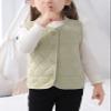 Boys Girls Cotton Vest Kids Fleece Vest Coat Autumn Winter Sleeveless Warm Jacket Waistcoat Solid Color Bean Green 1-2T view 2