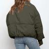 tuduoms Women's Winter Cropped Puffer Jacket Fashion Warm Oversized Stand Collar Quilted Lightweight Puffy Short Down Coat view 4
